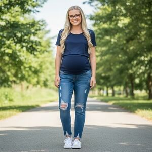 S.O.N.G. skinny ankle distressed mater oty jeans size medium